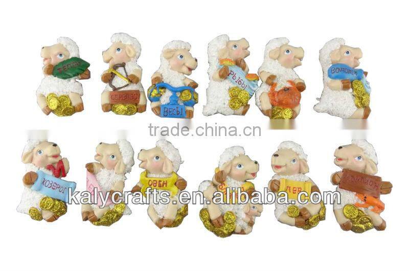2015 chinese zodiac cartoon sheep resin fridge magnet