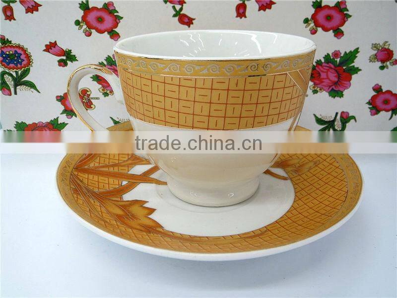 Popular Porcelain Ceramic tea cup and saucer sets