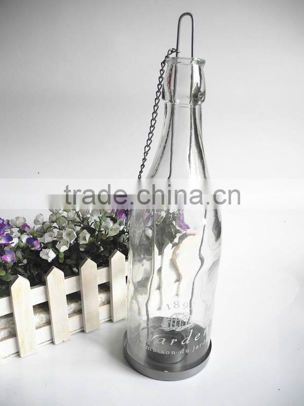 longstem church tall glass candlestick with hinge rope handle