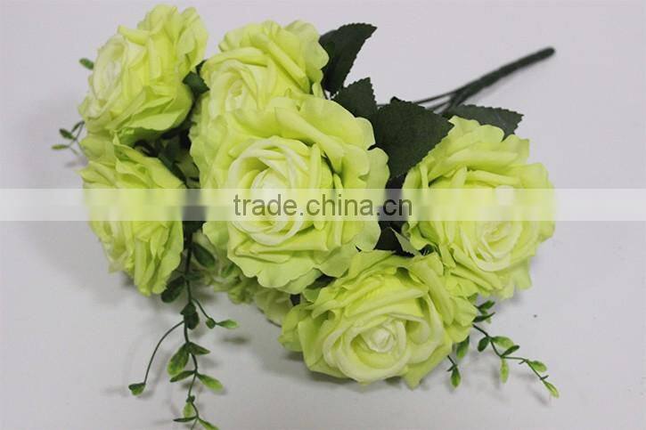 hot sale 9 heads artificial silk flowers,fake rose flowers