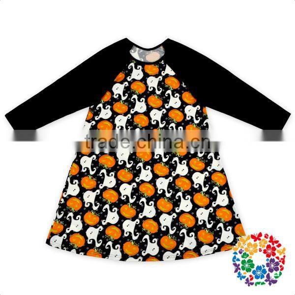 Kids boutique clothing long raglan sleeve little girls dresses children frocks designs