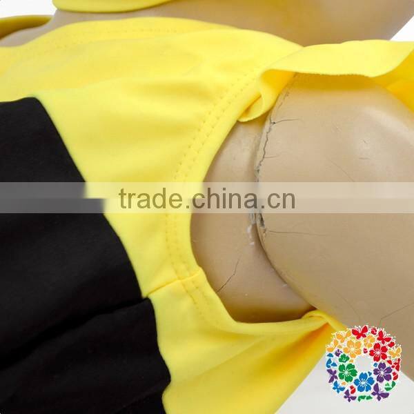 Toddler Children Lovely Bee 2Pcs Swimsuit Black And Yellow Stripe Kids Swimwear