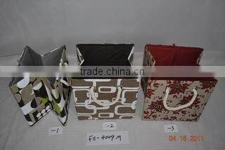 foldable paper fabric basket with handles