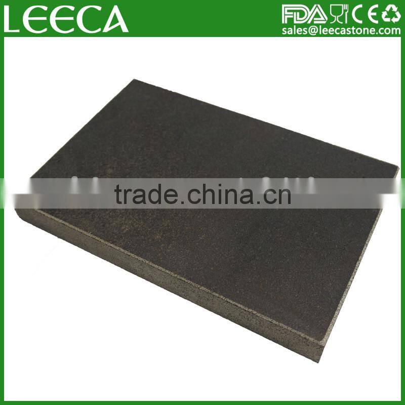 Hot stone grill plate, black steak lava stone plate, steak hot stone