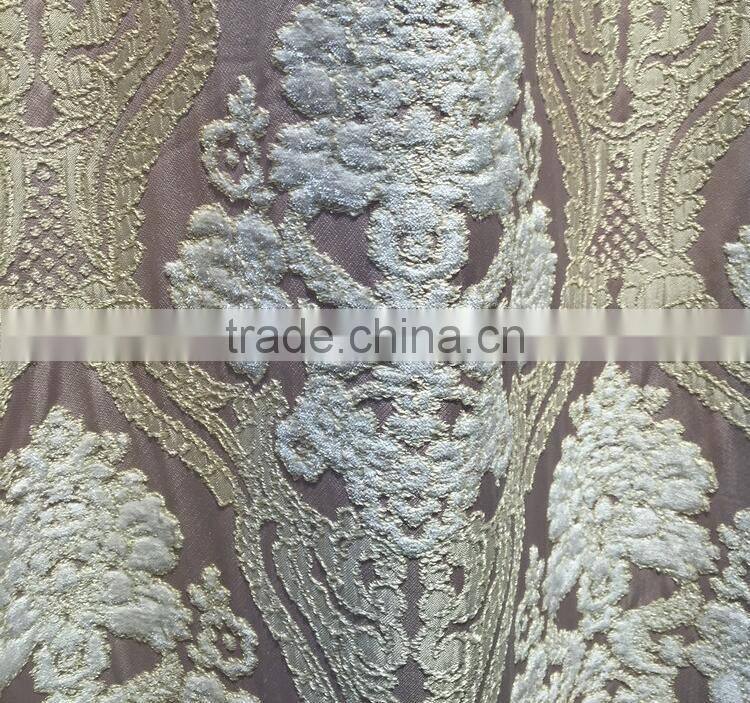 P-867 Luxury European style living room bedroom beige curtains shade American luxury jacquard curtains