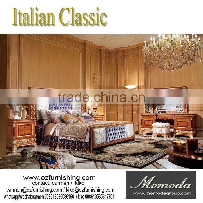 YB62 luxury antique solid wood Italian style night stand bed side table for bedroom furniture