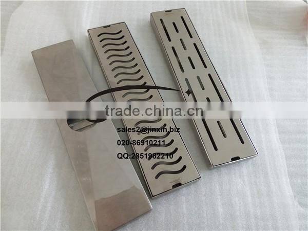 JINXIN Stainless Steel Rectangular Long floor drain with high quality for bathroom hotel and shower room