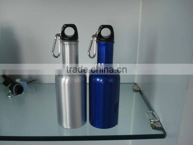 500ml with heat transfer logo and carabiner lid for aluminum sport water bottles