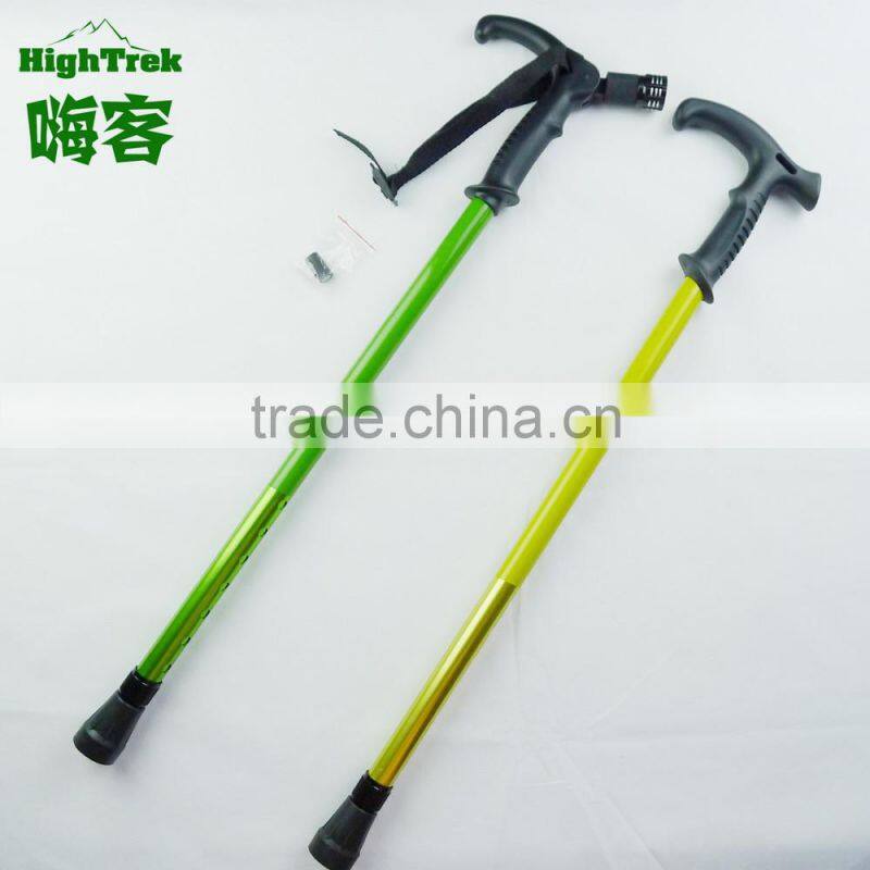 2014 Latest design outdoor sports walking stick with light and alarm