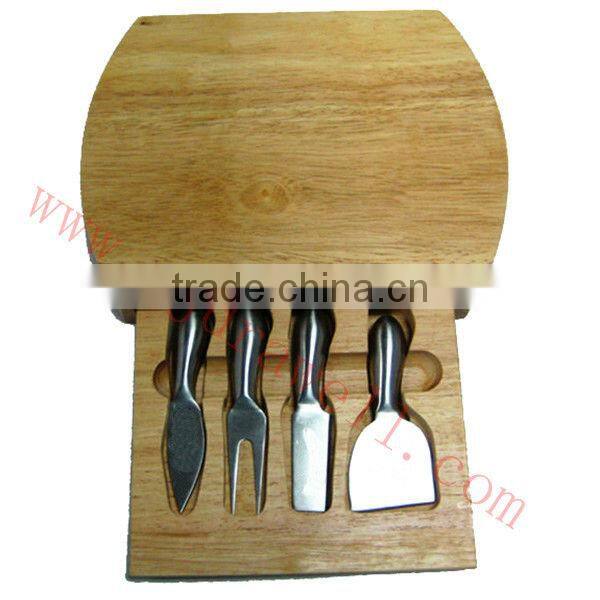 AM-1706 Wooden Board with 4-Piece cheese knife set/Cheese Tools