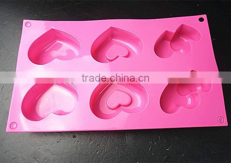10115 6 pcs hearts Shape Silicone Cake Mold