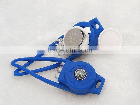 Lichao LC-7008 Colorful 2 Mode 3 LED Bulbs Silicone Strobe Light on Bike