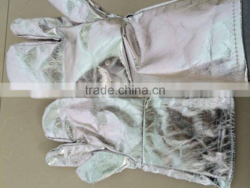 100% Aluminized Fabrics heat resistant food grade gloves(resistant 500 degree)