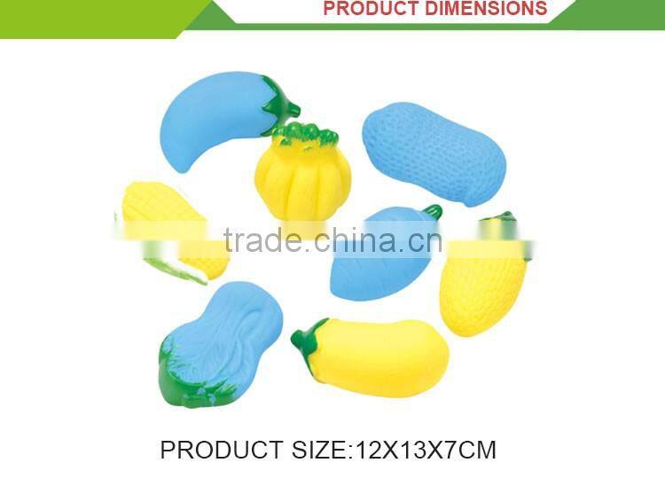 Hot sale cartoon rubber soft toys fruits and vegetables