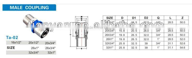 DZR BRASS MALE COUPLING