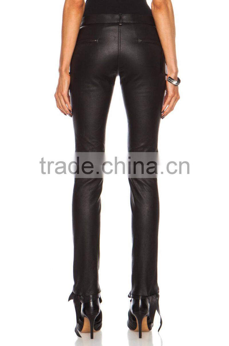 New Womens Sexy Black Tight Skinny Leather Pant Lambskin 4 6 8 10 12 14 16