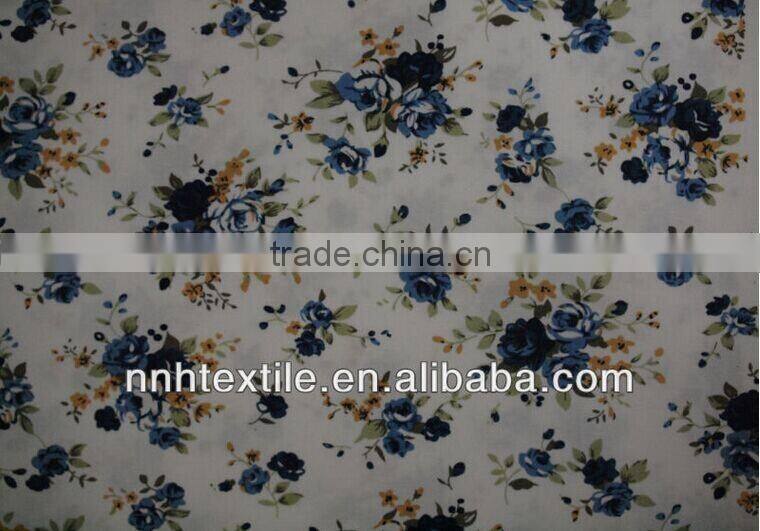low price 100% polyester good print flower print fabric wholesale