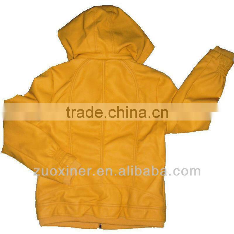 Newest arrive faux leather women garment.PU leather jacket
