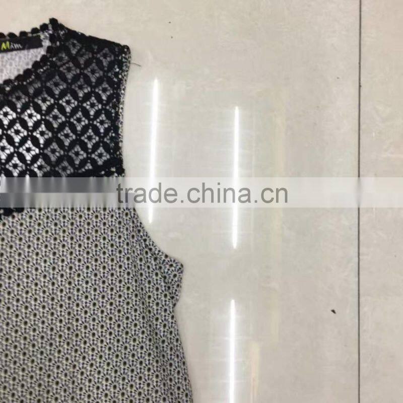 Ladies high quality lace t-shirt with print stocklots