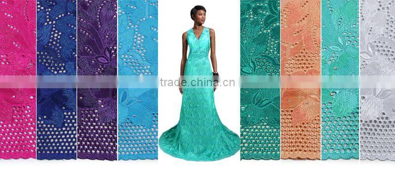 2017 Wholesale Guangzhou African Lace Embroidery Fabric For Dress