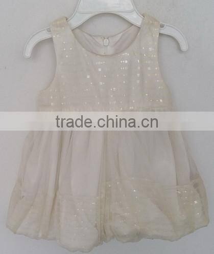 2016 lovely girls white embroidered dress with sequins for summer