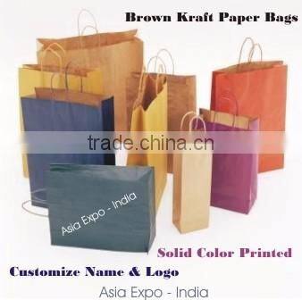 Kraft Paper Bags with Twisted Paper Handles and logo printed