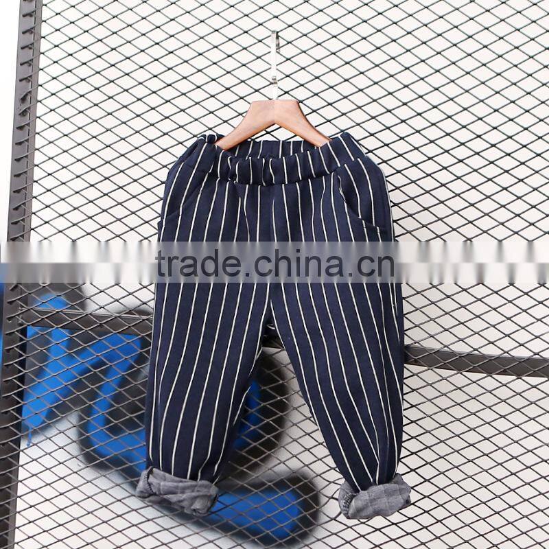 2-9 years 2017 New Wholesale Autumn Cotton Good Quality Stripe Kids Clothing Pants