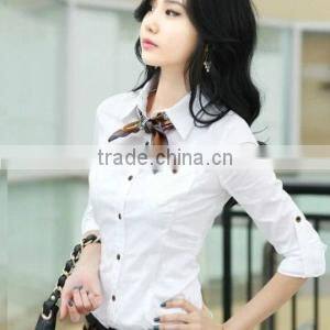 OEM factory wholesale fashion ladies white shirts