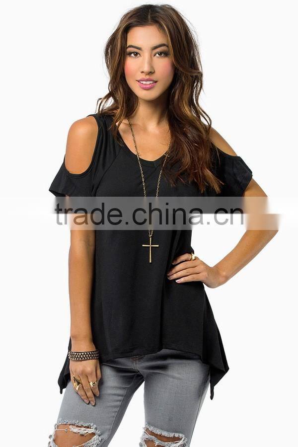 2016 summer women strapless V-neck T-shirt sexy girls tops