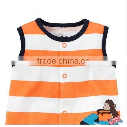 2016 new fashion design carters Babies Costume stripe animal Printing Baby Girl Clothes Rompers from Guangzhou OEM manufaturers