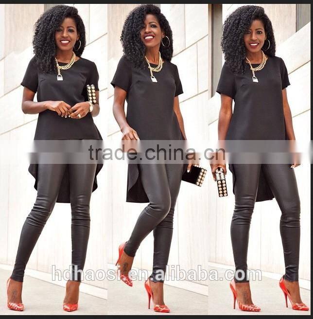 New Fashion long tail t shirt swallow-tailed women blouse skirt Long back short front swallow tailed shirt for women