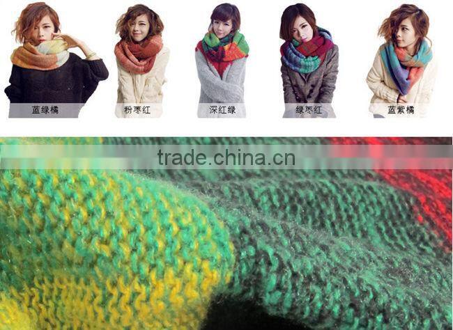 moq.1pc high quality 5 color choice fashion stitching neckwear lovely magic muffler scarves