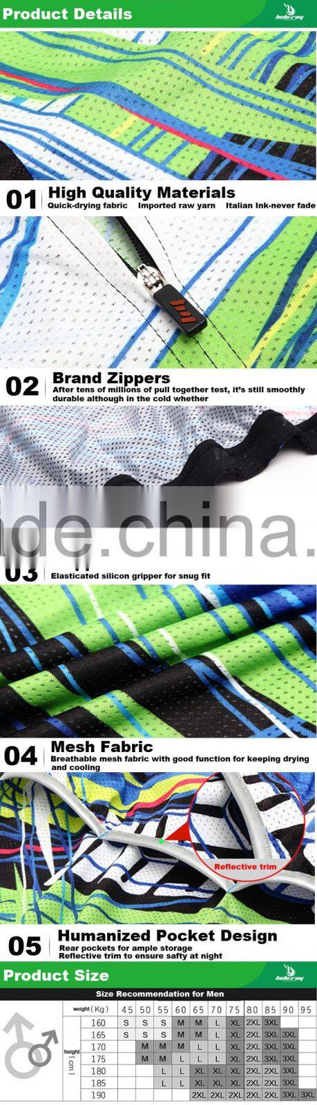 BEROY Hot Reflective Trim Land Bike Wear, Custom Short Sleeve Mountain Cycling Clothing