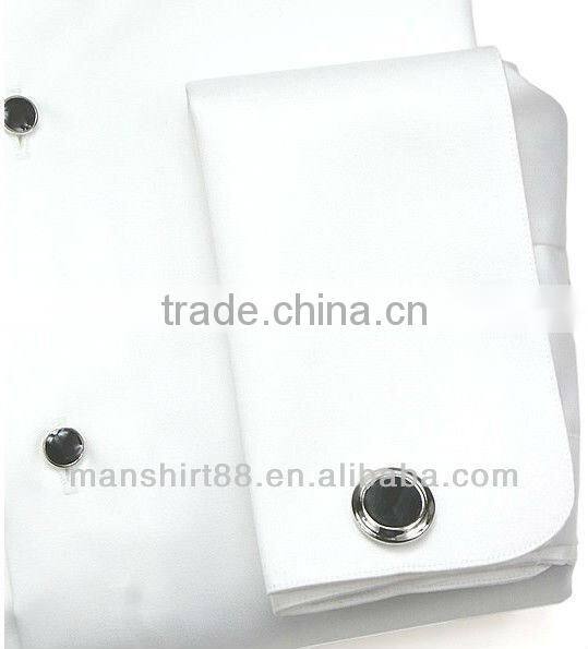 2017 Elegant design wing collar French cuff white tuxedo dress shirt