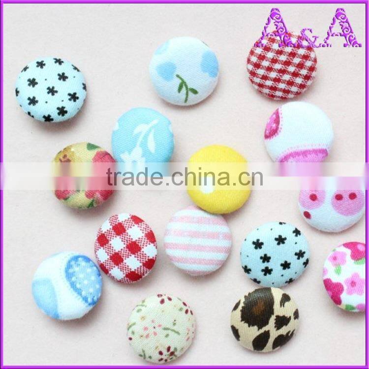 Dot printing round button scrapboling DIY mix flat back fabric covered button