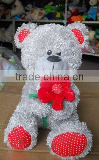 factory supply soft grey Valentine bears for kids