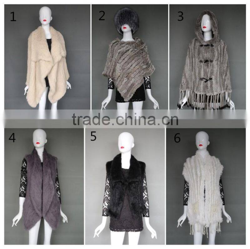 Fashion Ladies Knit Fur Vest/ Spring Outwear Coat With Fine Workmanship