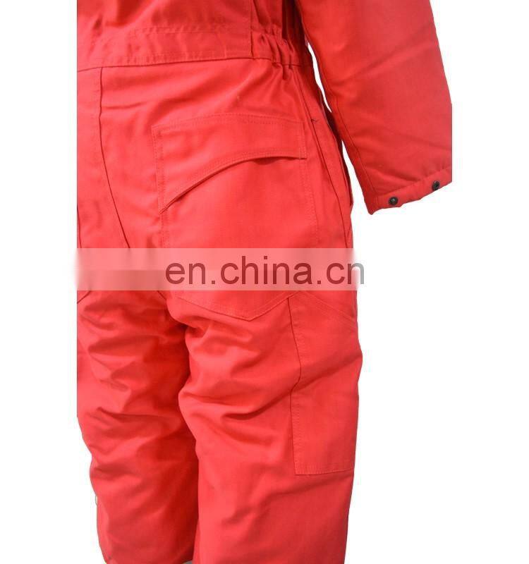 China Supplier Men's Zip Front 100 Cotton fire retardant fireproof winter coverall with reflective tapes