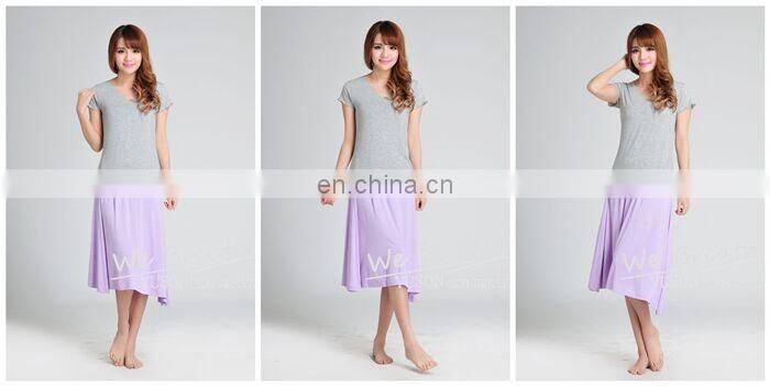 Ladies' Bamboo Knee Length Knitting Silky Soft Skirt Green Material New Tech.