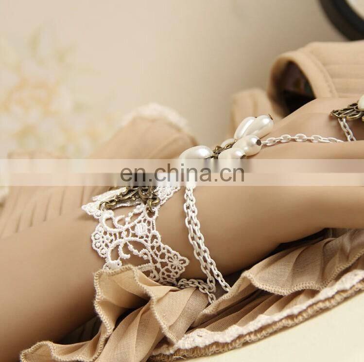 New Arrival Vintage White Lace Bride Wristlet Jewelry Bracelet