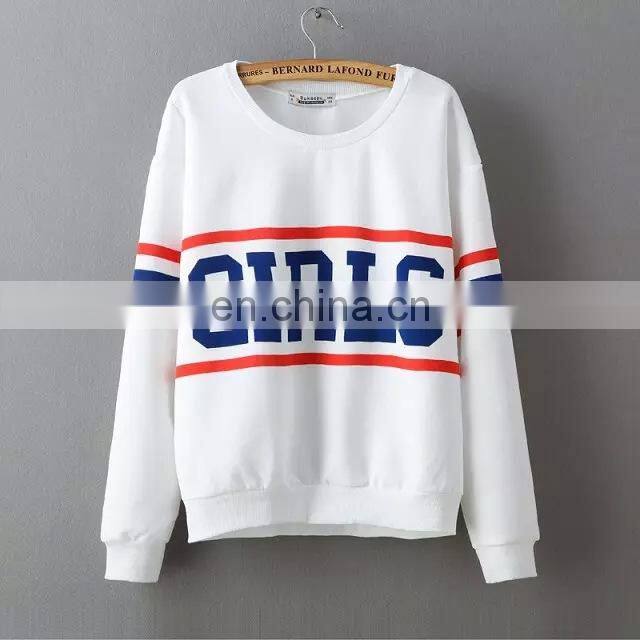 2016 New Style Women Clothes Fashion Causal Printed Letters Women Blouse Red Blue Stripes Loose Printing Blouse