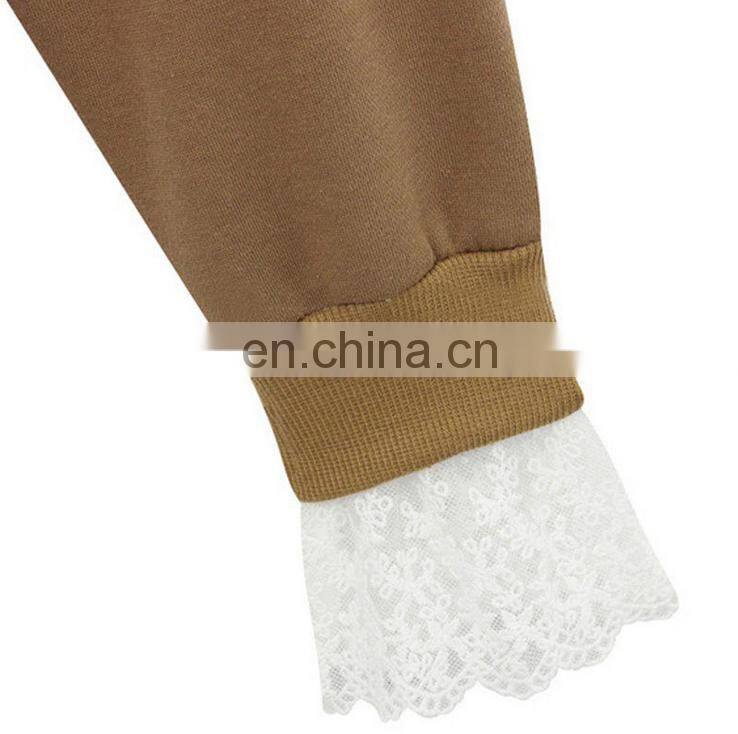 New Ladies Casual Sport Tops Plain Hoody Girls Lace Sweatshirt Jacket Plus Size