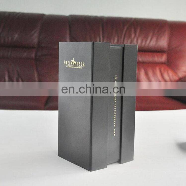 China wholesale customized gold logo printing black hardcover paper box with magnetic turnover