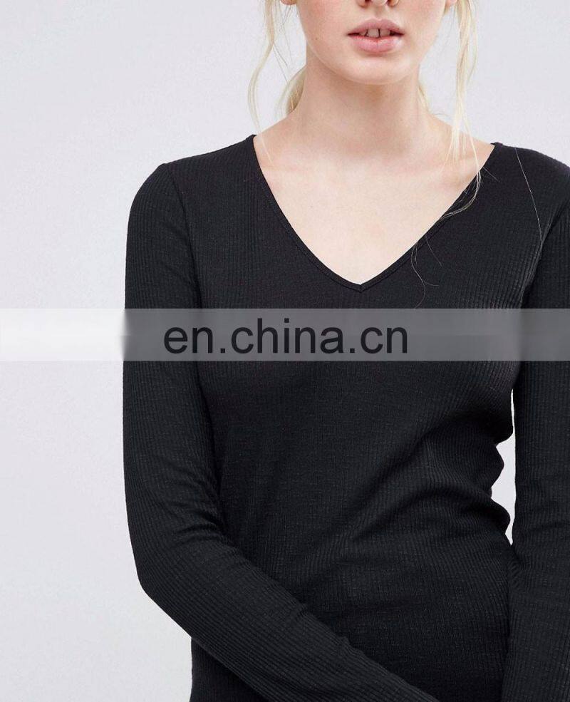 Wholesale Custom Women Appare Simple Design Back Bow Tie Longline Black White Printing Long