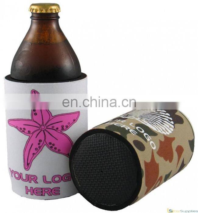 Professional insulated neoprene beverage cooler with jacquard logo