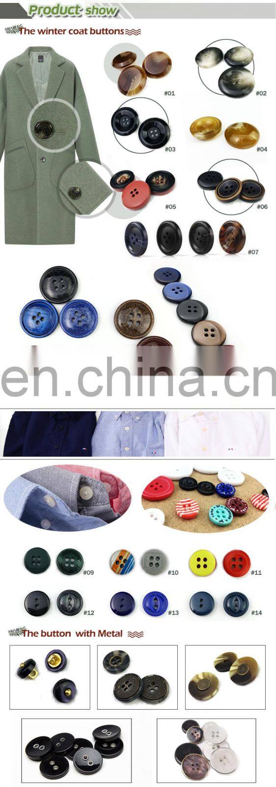 custom clear sewing resin garment plastic buttons on shirts