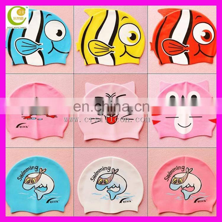 Silicone Rubber Children Swimming Cap Adult Men Women Waterproof Swim Caps