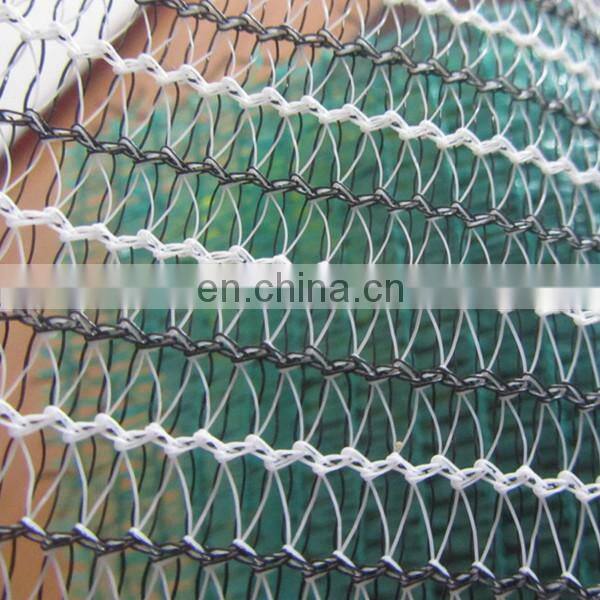 Anti-hail, fruit collection net, run-resistant, double thread, dark green colour.