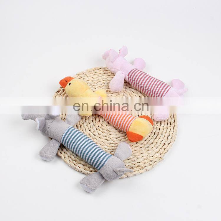 Duck Pig Elephant Pattern Floppy Dog Squeaky Chew Plush Pet Toy