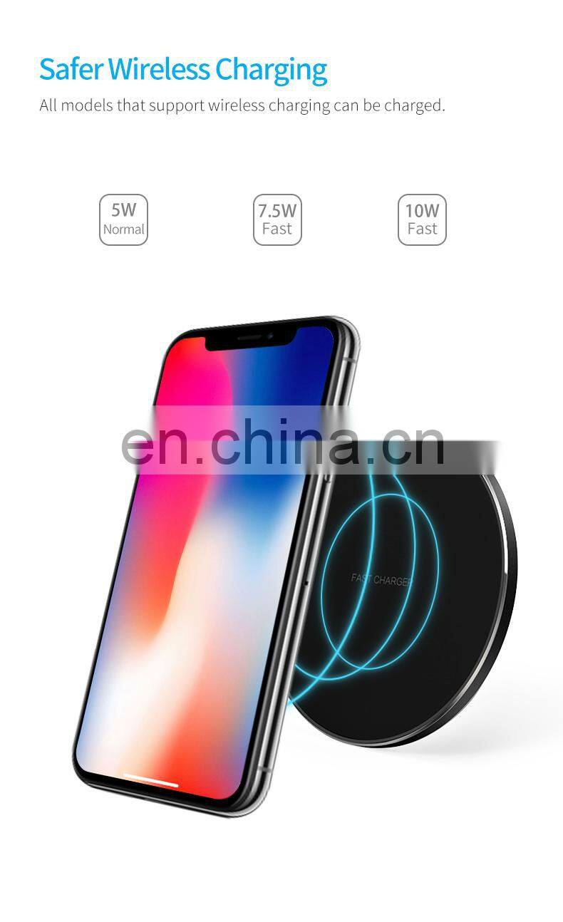 New Hot Sale Cell Phone wireless charger Fast Wireless Charging Station 10W Wireless Charger